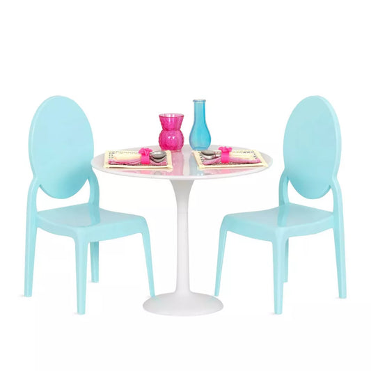 Our Generation™ Furniture Playset for 18" Dolls - Table for Two in White & Blue (Playsets)